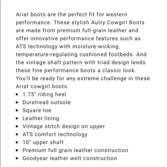 NWOT Ariat Autry Western Boots in Old Black Size 7 - Picture 14 of 15